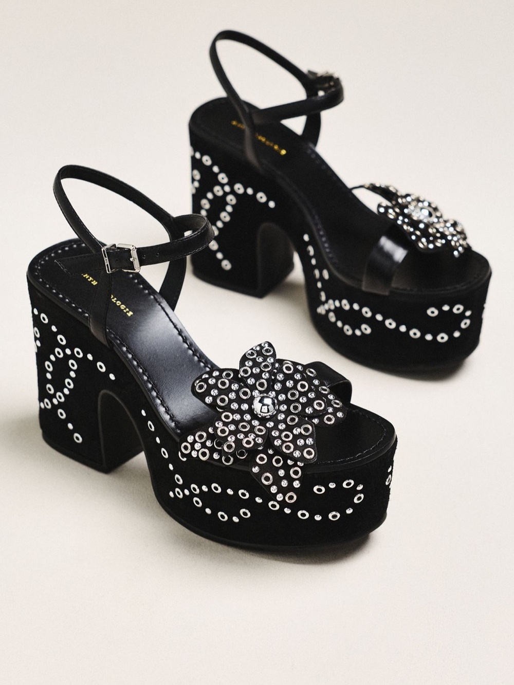 By Anthropologie Studded Flower Platform Heel